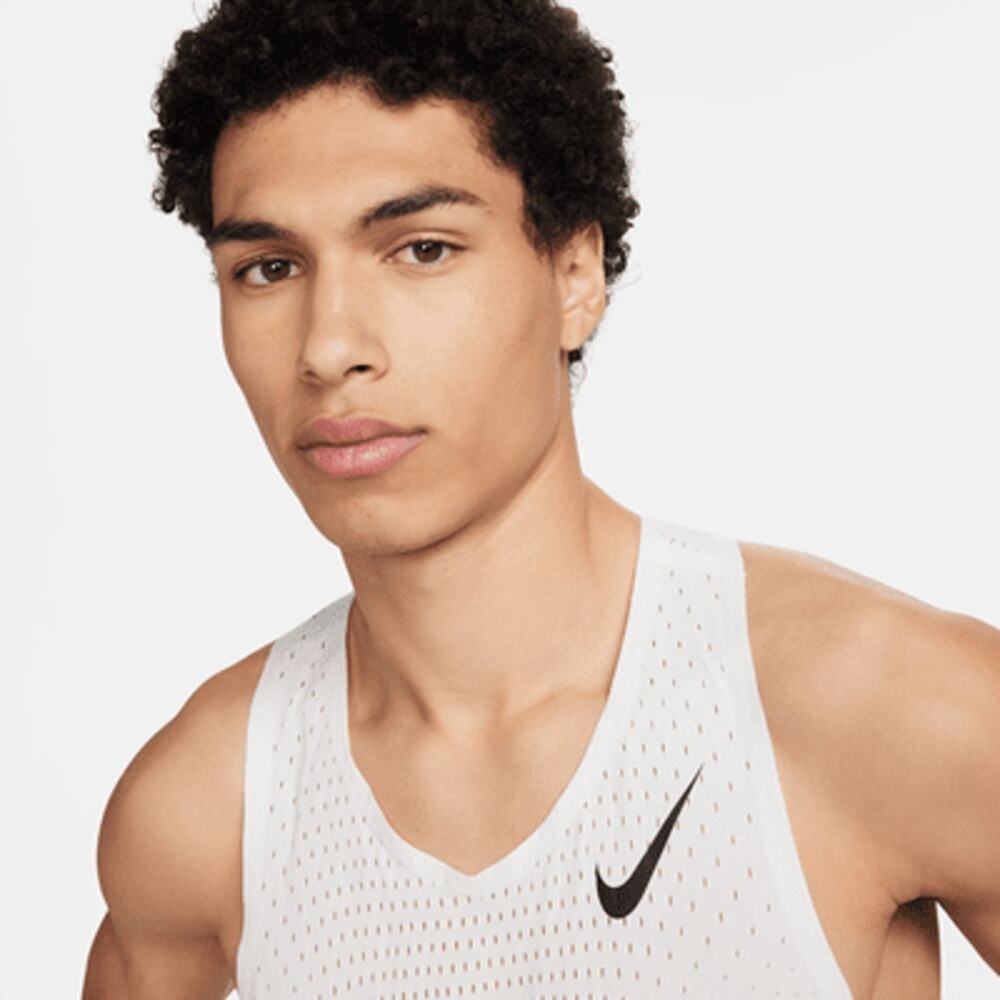 Nike Men's White Aeroswift Running Singlet Dri Fit Cj7835-100 Size M NWT - Picture 13 of 16